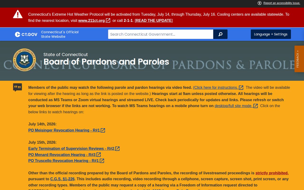 Fairfield County inmate release date and 85 percent parole rules